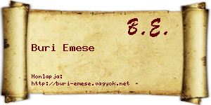 Buri Emese névjegykártya